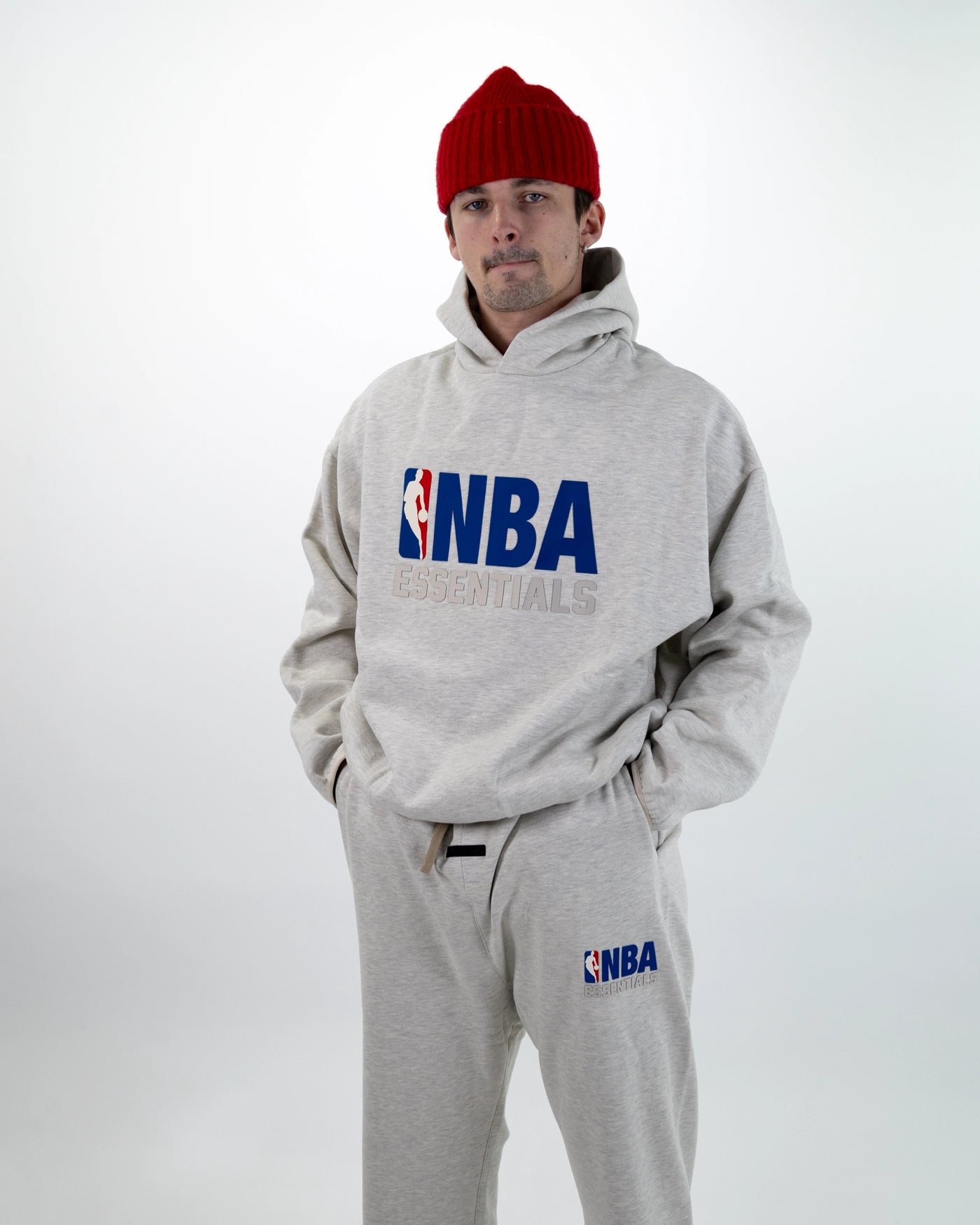 Fear Of God Essentials x NBA Hoodie Light Heather
